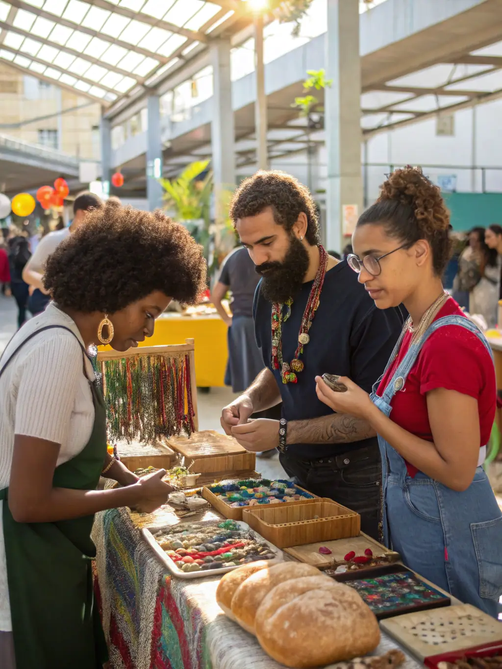 An image of local artisans showcasing their crafts at a cultural heritage event supported by the association.