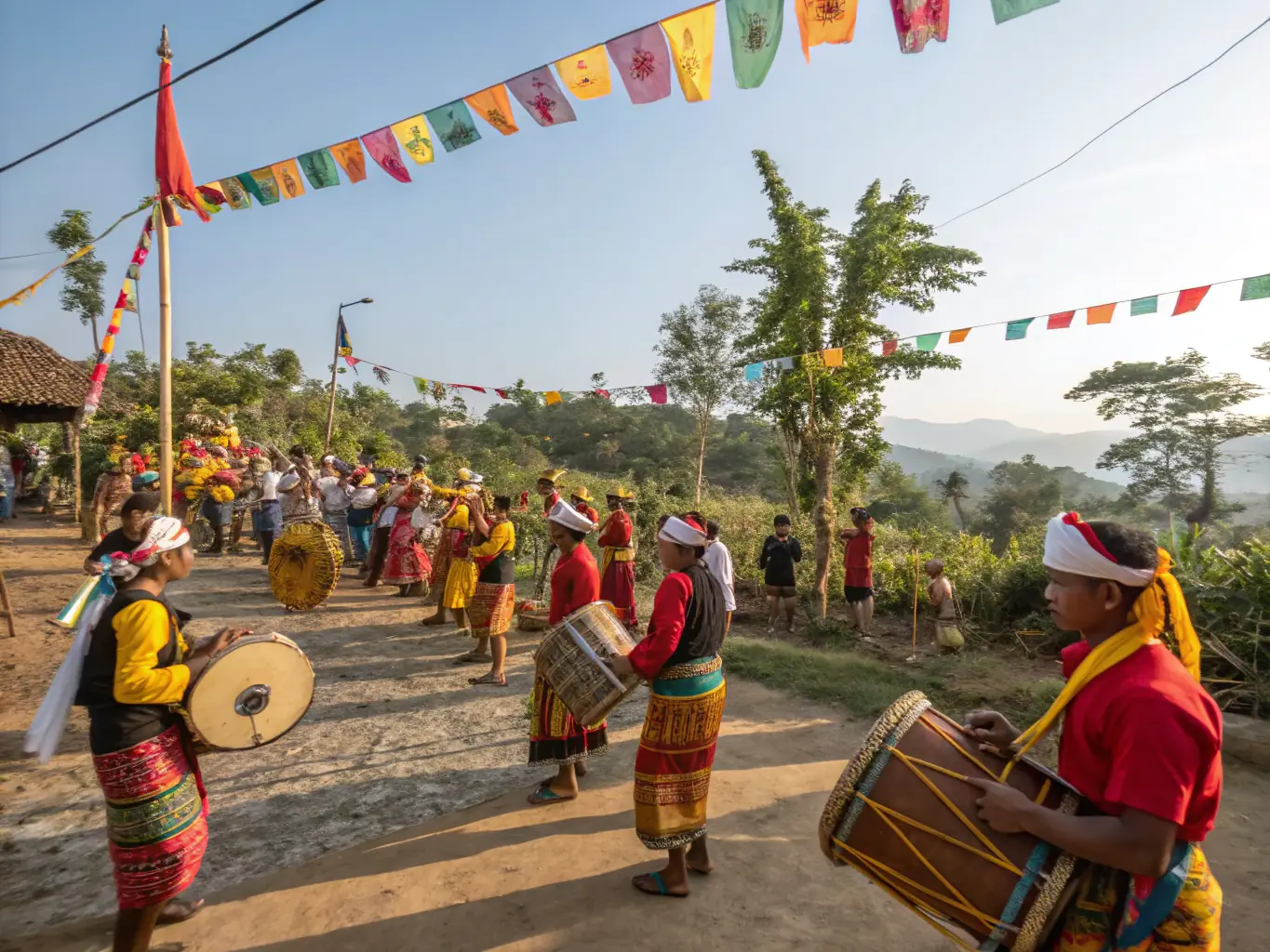 An evocative image showcasing a traditional cultural event in the Cézallier Valley, highlighting the association's efforts to preserve local heritage.
